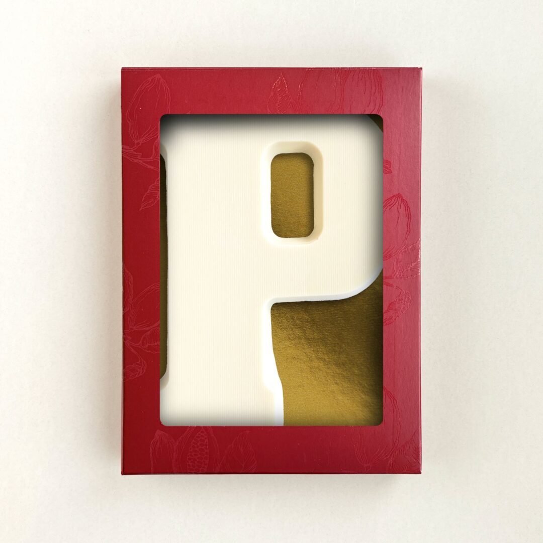 Schokoladenbuchstabe P Weiß