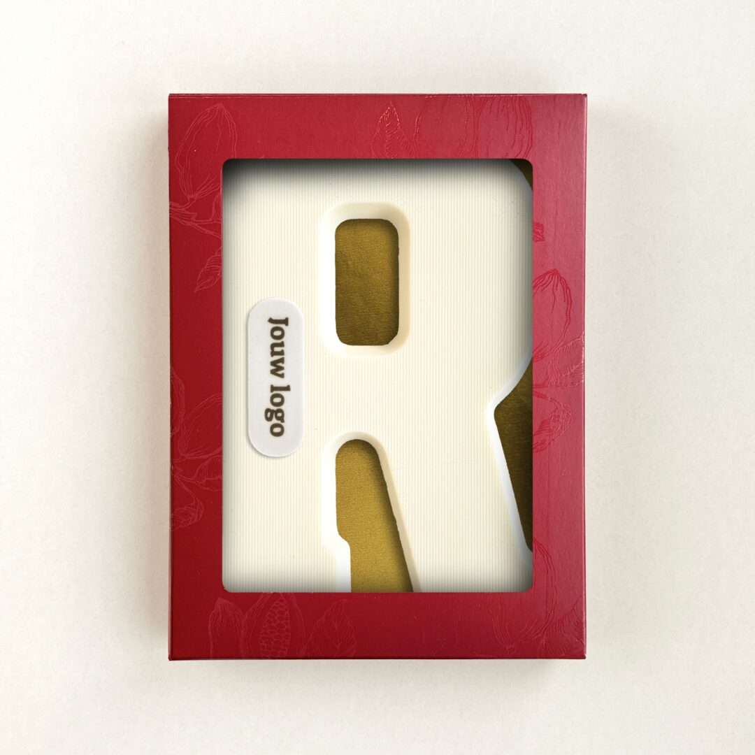 Schokoladenbuchstabe Eigenes Logo R Weiß