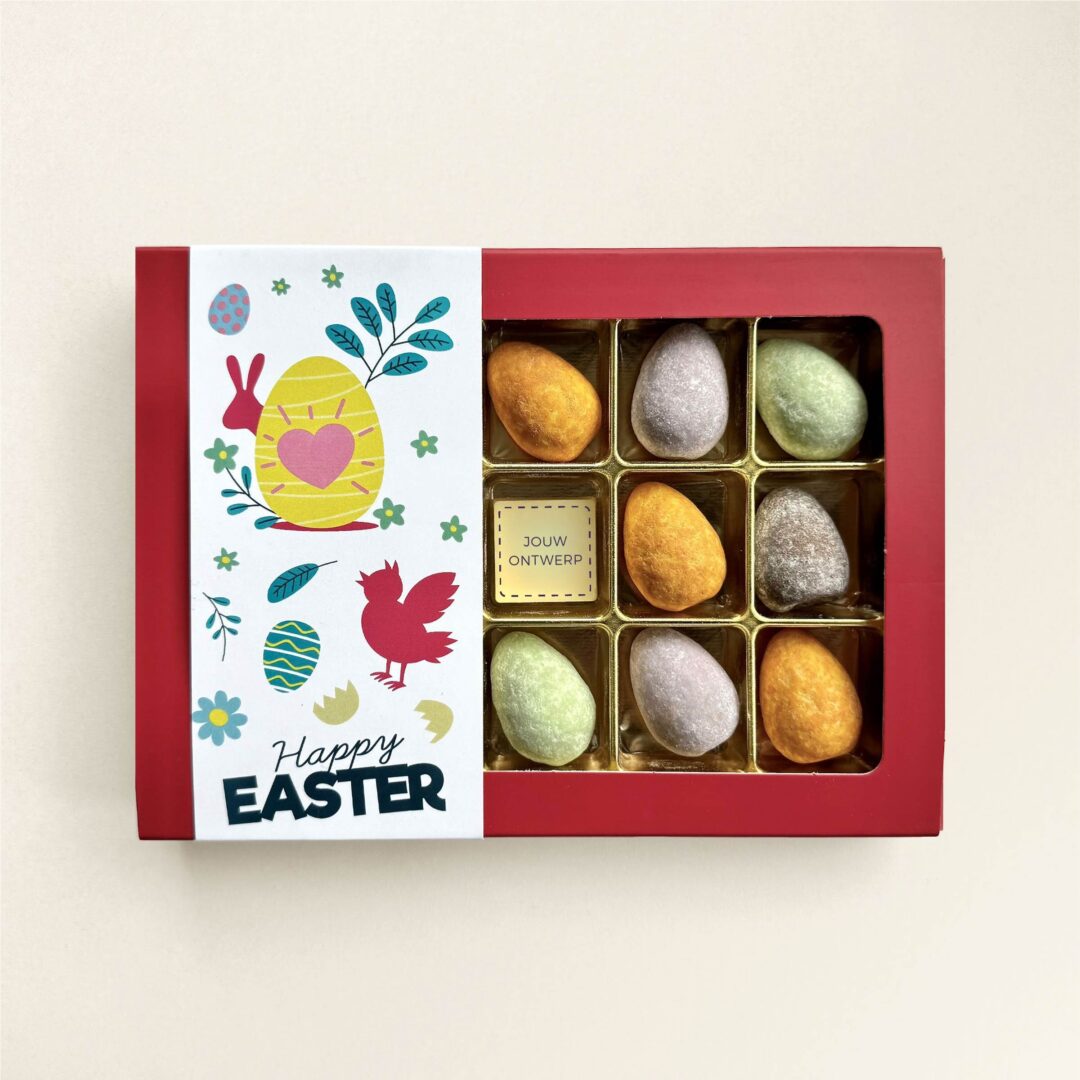 Gefüllte Ostereier mit eigenem Logo in Geschenkbox