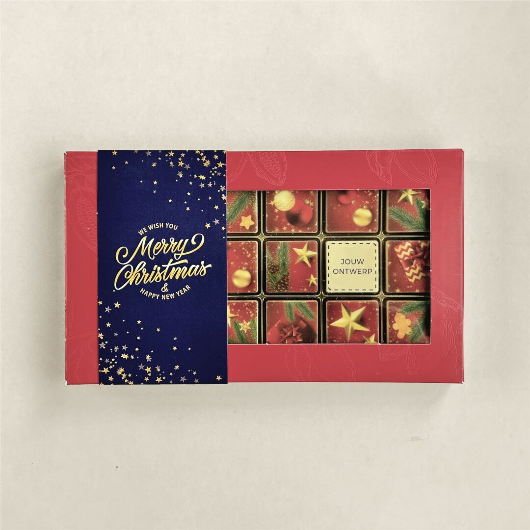 Schokoladen-Logo-Würfel in einer luxuriösen Geschenkbox 18 Weihnachten