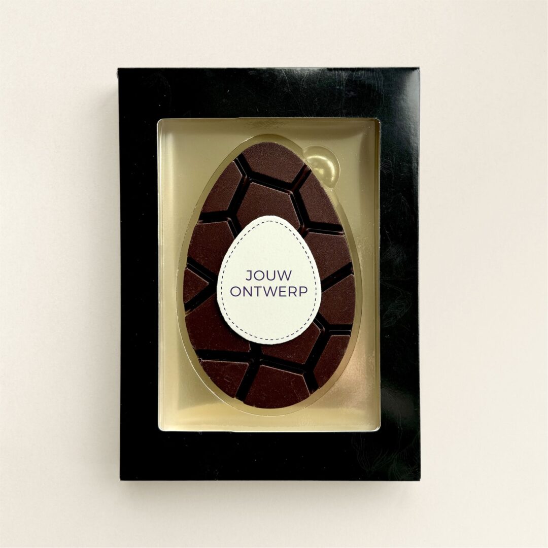 Chocolade paasei, puur met logo