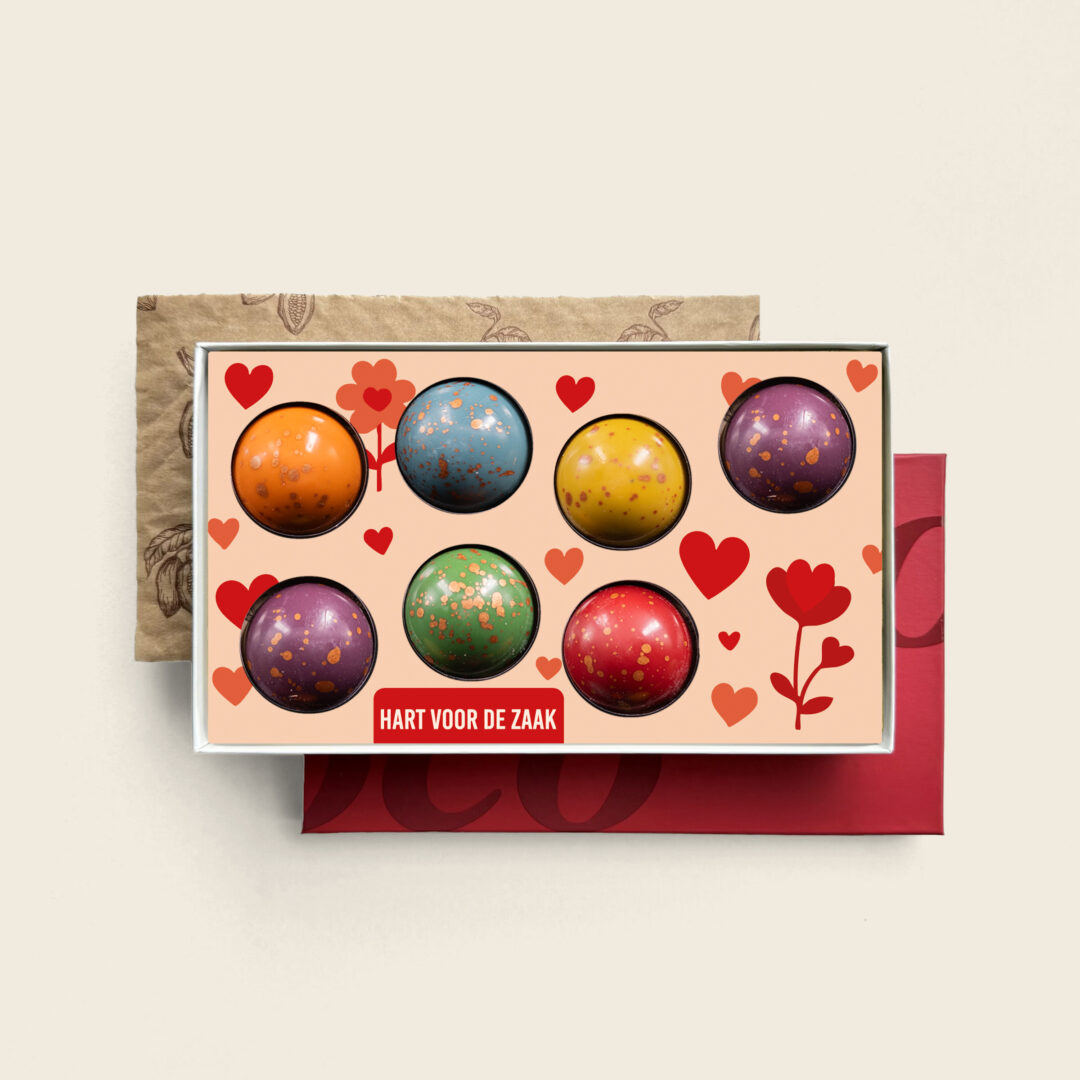 Köstliche Schokoladenpralinen zum Valentinstag, zum Sekretärinnentag oder zum Tag der Pflege. Tasty Present personalisierte Schokolade